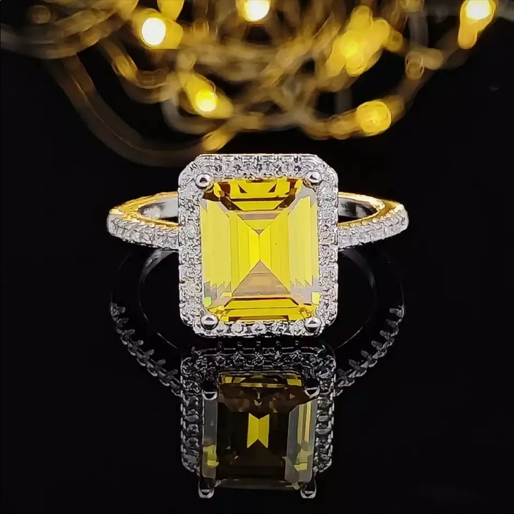 New Luxury 925 Silver Beautiful Women’s Citrine Ring - Picture 6 of 6